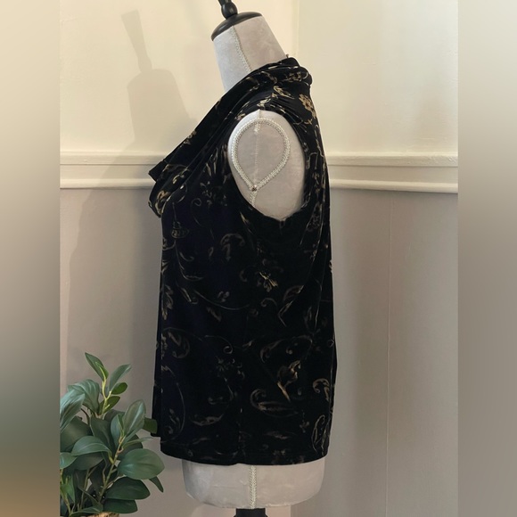 🔵5 For $15🔵 Vintage Kathy Lee Velvet Sleeveless Cowl Neck Blouse - Picture 3 of 9